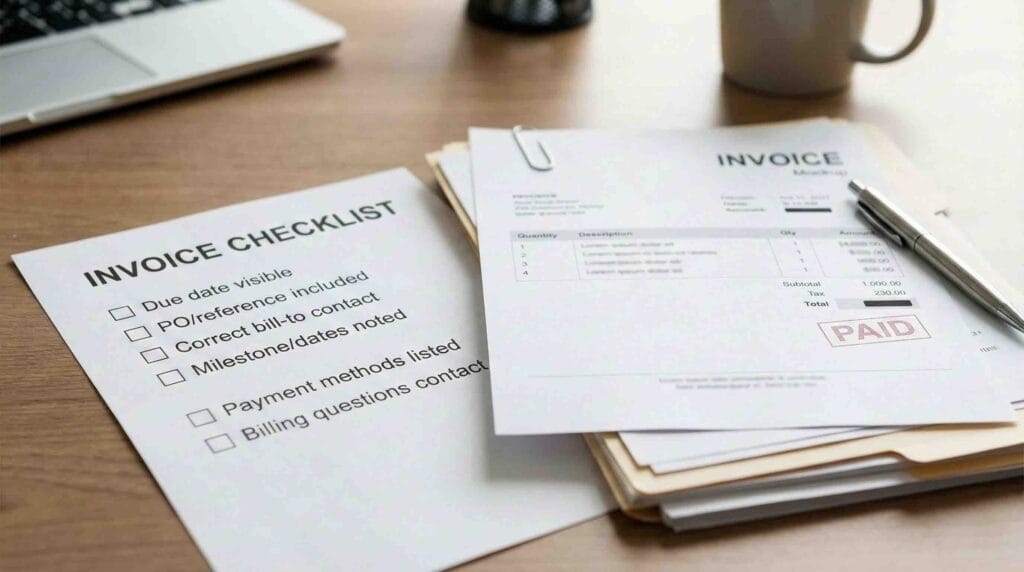 Accounts Receivable Process: Get Paid Faster in 2026 Without Burning Relationships 2 Accounts receivable process invoice checklist to prevent payment delays
