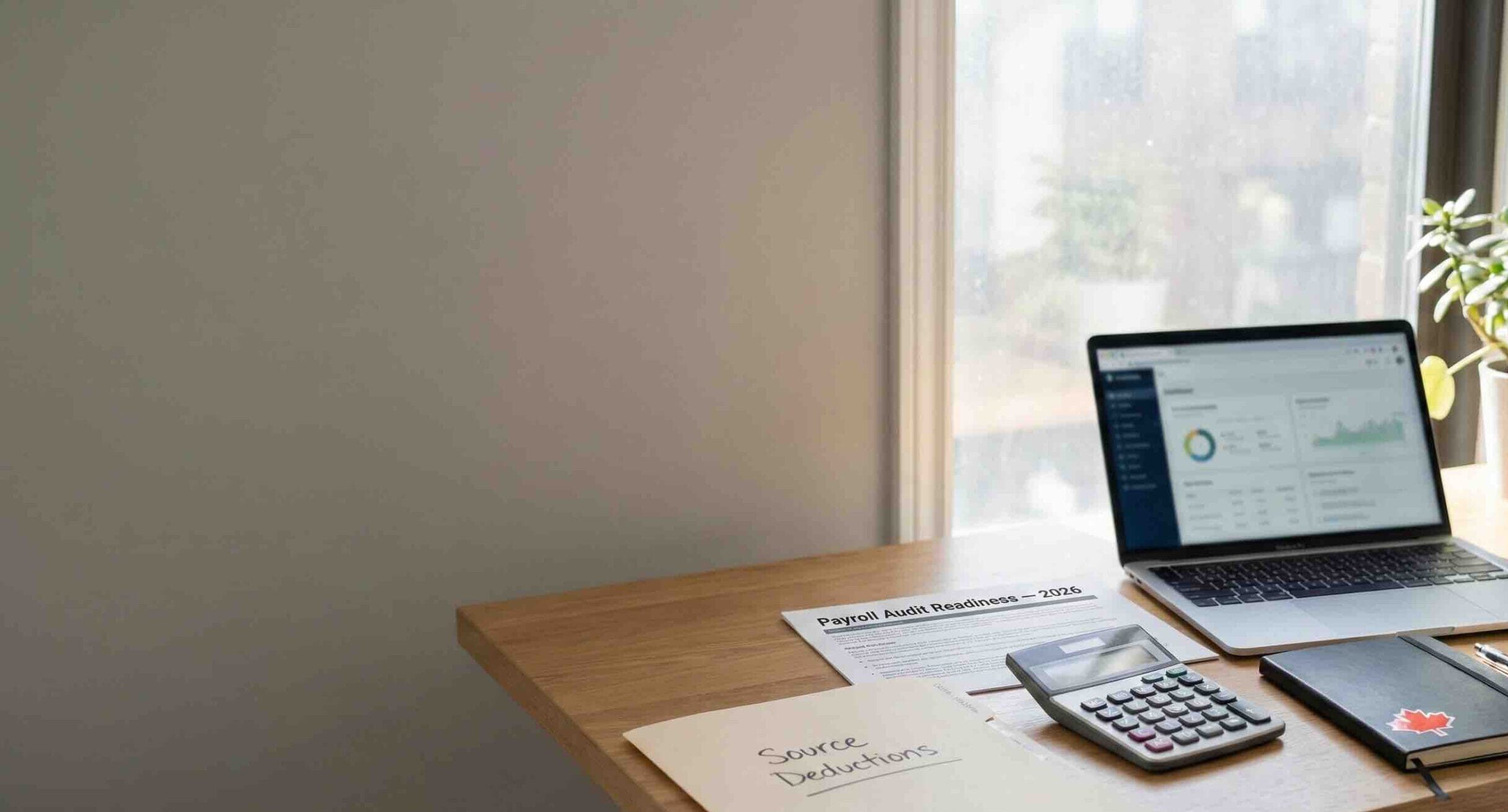 CRA Payroll Audit Red Flags: A 2026 Guide for Employers 1 CRA payroll audit red flags featured image showing payroll audit readiness workspace