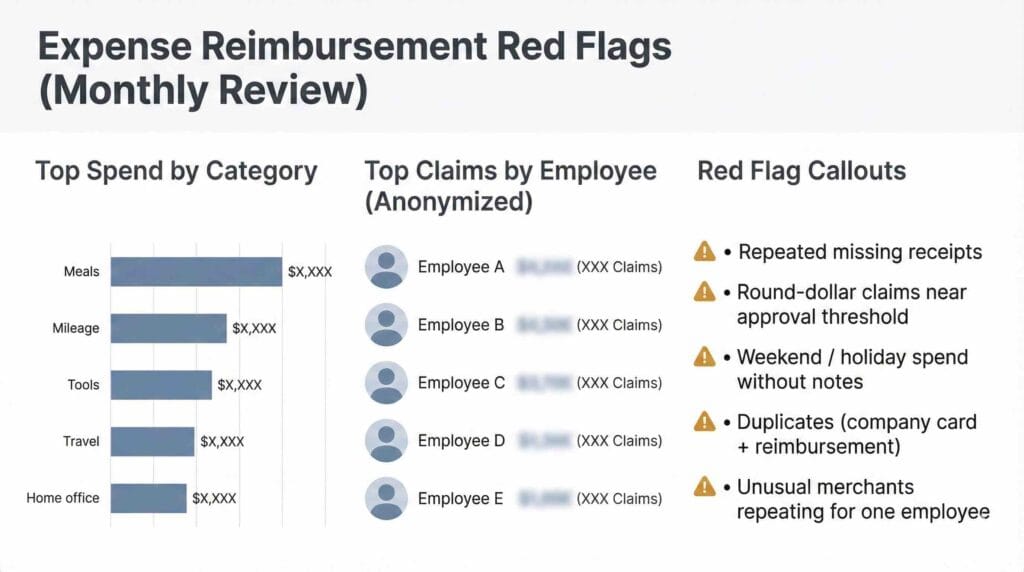 Expense Policy + Receipts Workflow: Stop Reimbursement Chaos (2026) 4 Expense policy small business leakage red flags monthly review