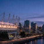 FIFA 2026 tourism financial checklist featured image of BC Place and downtown Vancouver at dusk