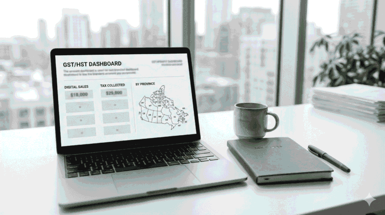 GST/HST on digital services Canada dashboard example for tracking tax by province