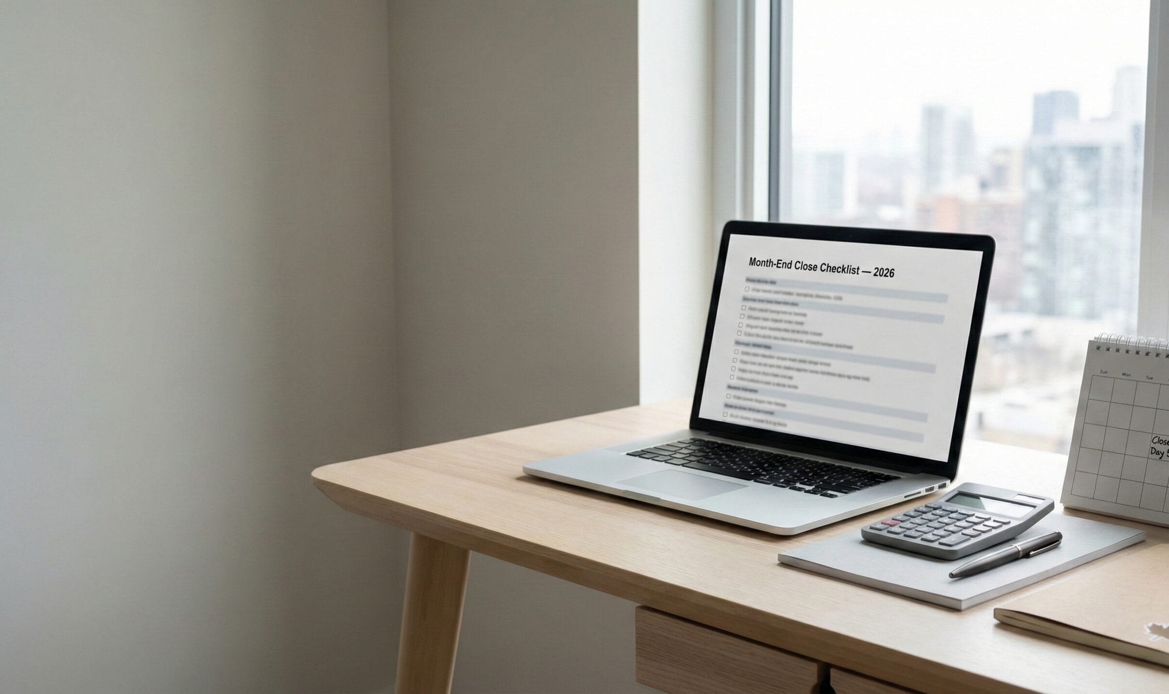 Month-End Close Checklist for Canadian Businesses (2026) 1 Month-end close checklist for Canadian businesses in 2026 on a laptop