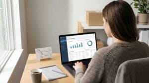 Multi-currency account Canada QuickBooks featured image of cross-border desk setup