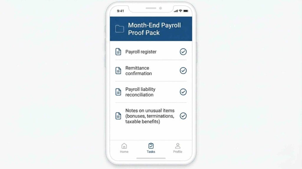 Payroll outsourcing vs in-house Canada: a 2026 cost guide for employers 5 Payroll outsourcing vs in-house Canada month-end payroll proof pack checklist