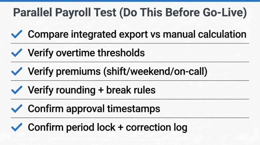 Time Tracking + Payroll Integration in 2026: A Setup Guide for Canadian Businesses 5 Time tracking payroll integration parallel payroll test checklist