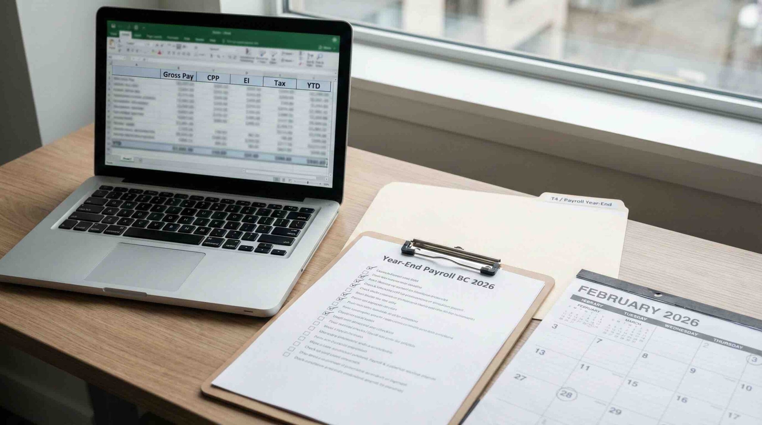 Year-end payroll BC 2026 featured year-end payroll checklist for BC employers
